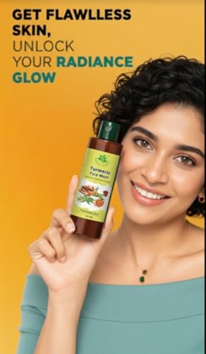 Image of Turmeric Ubtan Face Wash Natural Glow with Turmeric & Masoor dal | For Tan Removal & Skin brightening | SLS & Paraben Free | For All Skin Type | For Men & Women | 200 ml