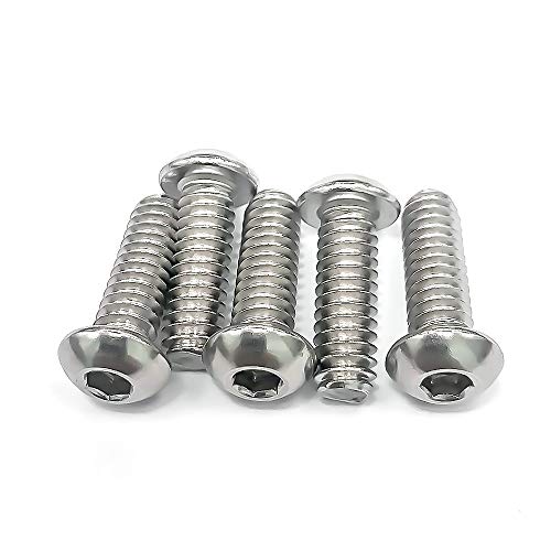 Eastlo AB10071101 1/4-20 X 1/2 Inch Button Head Socket Cap Bolts Screws, 304 Stainless Steel 18-8 thumb #1