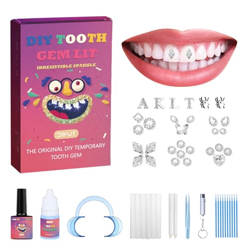 Tooth Gems Kit for Teeth Gems Kit with Light, Tooth DIY Gem Kit Tooth Jewelry Gems Kit for Man&Women
