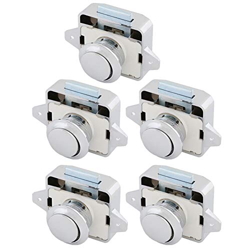 Trycooling Zinc Alloy Push Button Drawer Catch Lock Keyless Door Cupboard Latch Knob