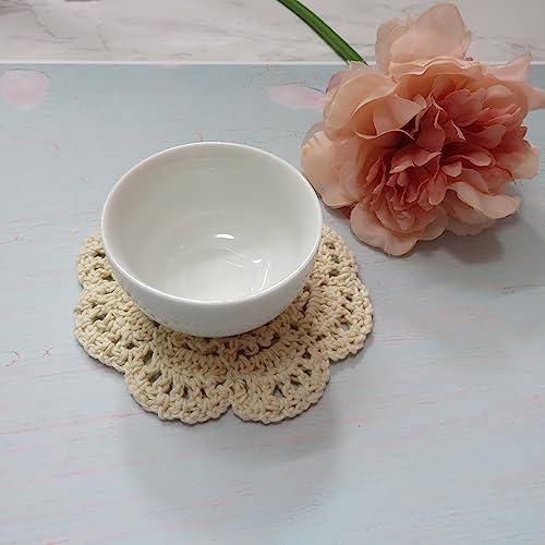 Ouyatoyu OU-0062 Doilies Cloth Lace Crochet Doilies Place Mats Round Handmade Cotton Placemats thumb #3