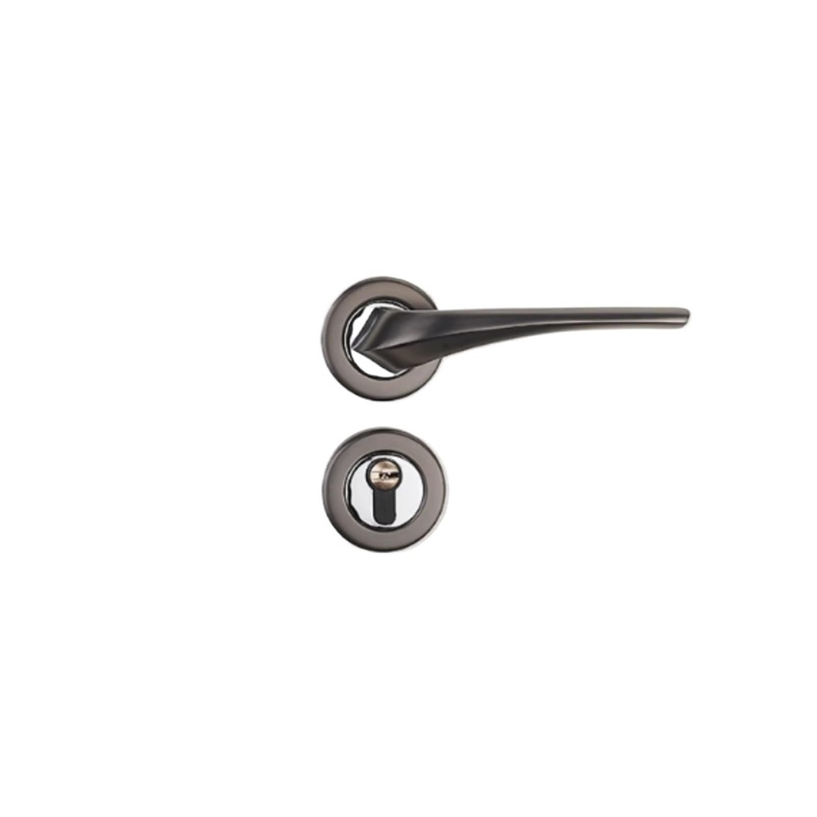 Sjloynwq Grey Door Locks Interior Solid Wood Door Silent Handle Lock(Grey)