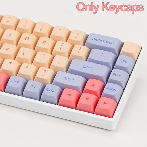 Image of Fogruaden PBT Keycaps 132 Keys Marshmallow Keycaps Set, XDA Profile, Dye-Sublimation Cute Keycap for Mechanical Keyboard