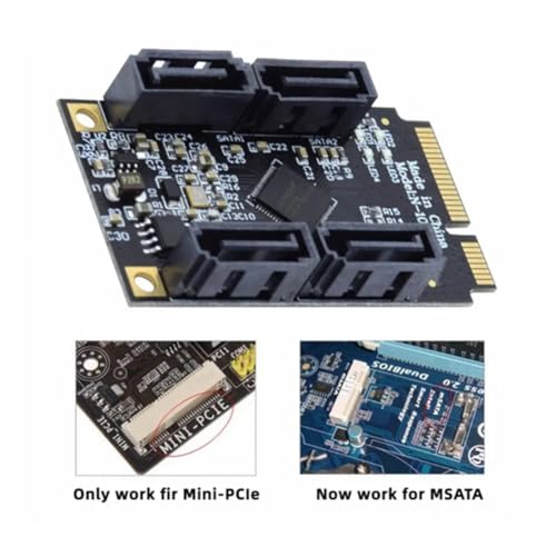 Adaptateur PCIe vers 4 Ports SATA 3.0 mini PCI Express A+E
