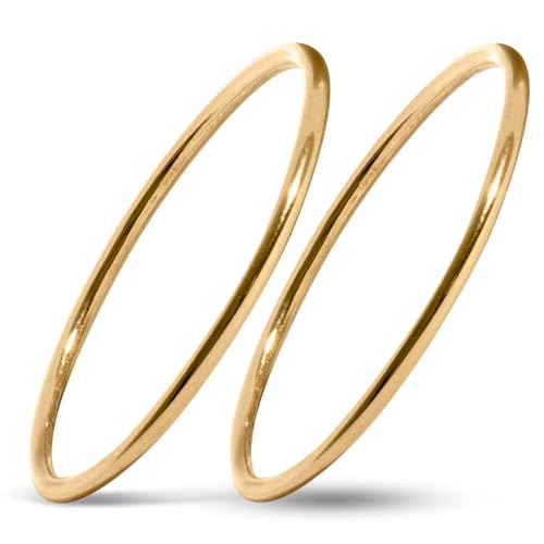 Handmade Studio Handmade 1Mm 14K Gold Filled Ring For Women & Girls Thin Gold Ring Dainty Cute Stacking Stackable Band Non-Tarnish cover
