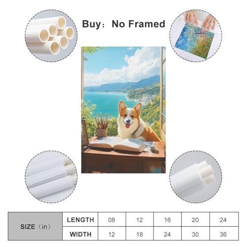Corgi Cuadro En Lienzo para amantes de los animales en dormitorios modernos 2
