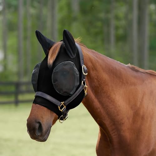 SmartEquine Comfort Horse Fly Mask with SmartCore Technology | UV Horse Mask | UPF 50 | Forelock Hole | Stretch Material | Fine Mesh Around Ears | Moisture-Wicking for Cool Comfort