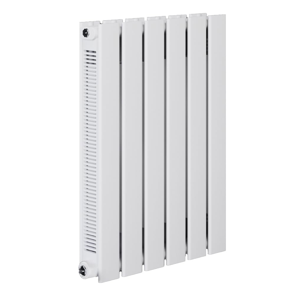 Milano White Erin Horizontal Double Flat Panel Convector Radiator - 600Mm X 420Mm