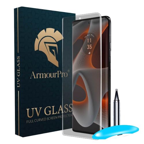 Image of ArmourPro Matte UV Tempered Glass for Motorola Edge 50 Pro, Motorola Edge 50 and Edge 50 Ultra 5G, Curved Screen Protector, Anti-Glare, Edge-to-Edge Coverage, Fingerprint Friendly, Case Friendly | Pack of 1