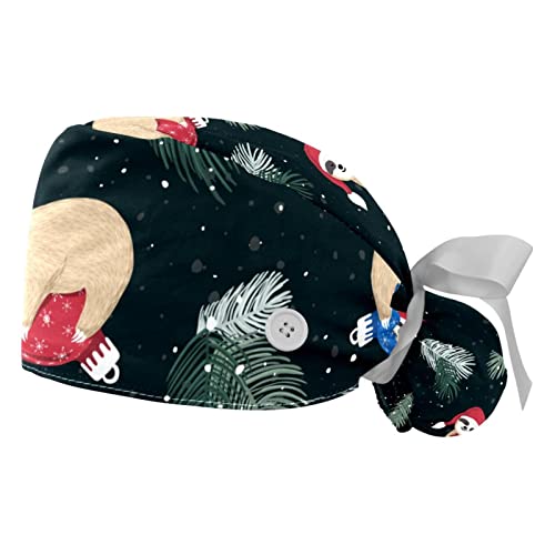Casquettes de travail respirantes et légères JDEZ à motif de Noël pour la protection des cheveux