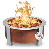 Breeo Smokeless Fire Pit (X Series 30, Corten Steel) | 34.5 inch Smokeless Firepit for Outside | 94 Pounds | Ideal for Families, Gifts for Dad | Compatible with Wide Range of Breeo Accessories
