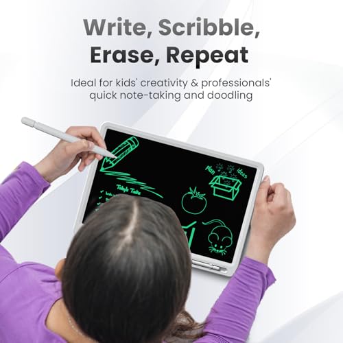 Image of Portronics Ruffpad 21 Pro 21-Inch LCD Writing Pad with Stylus for Kids, Office&Teaching, Doodling, Notes, Planning&Learning, One-Tap Erase, Smart Lock, Save & Share via App, Eco-Friendly Digital Board