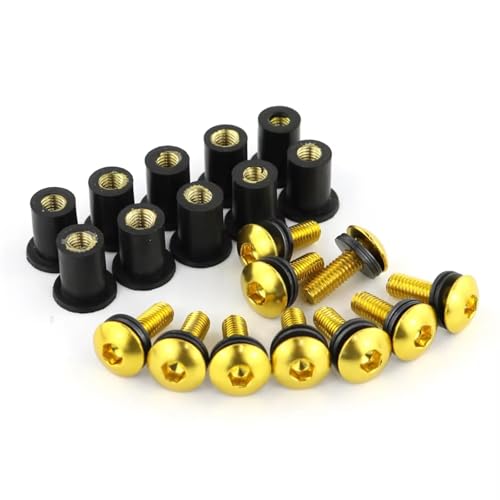 �I�[�g�o�C�p�{���g Compatible With Suzuki For RF 600 1993 1994 1995 1996 1997 1998 �I�[�g�o�C�t�����g�K���X�t�����g�K���X�E�C���h�f�B�t���N�^�[�{���g�L�b�g�l�W�ƌ݊���(Yellow)