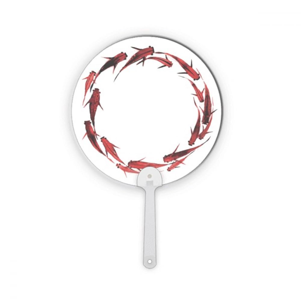 Éventail rond motif carpe rouge chinoise une idée cadeau originale
