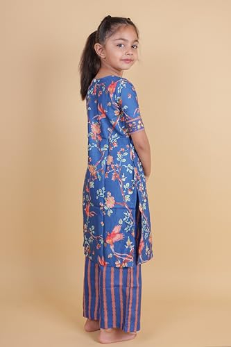 Image of TAGAS Girls Girls V Neck Kurti With Plazo Set | Traditional Girls Ethnic Wear|Ethnic Wear for girls|