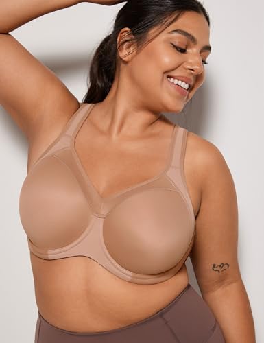 Image of SYROKAN Women's Full Support High Impact Racerback Lightly Lined Underwire Sports Bra