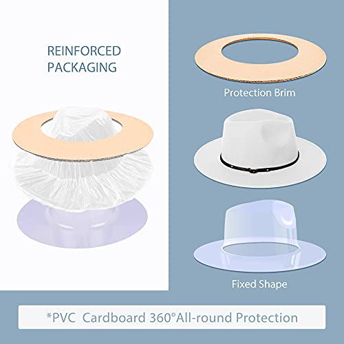 Image of Wide Brim Fedora Hats for Women Mens Felt Fedora Hats With Belt Buckle