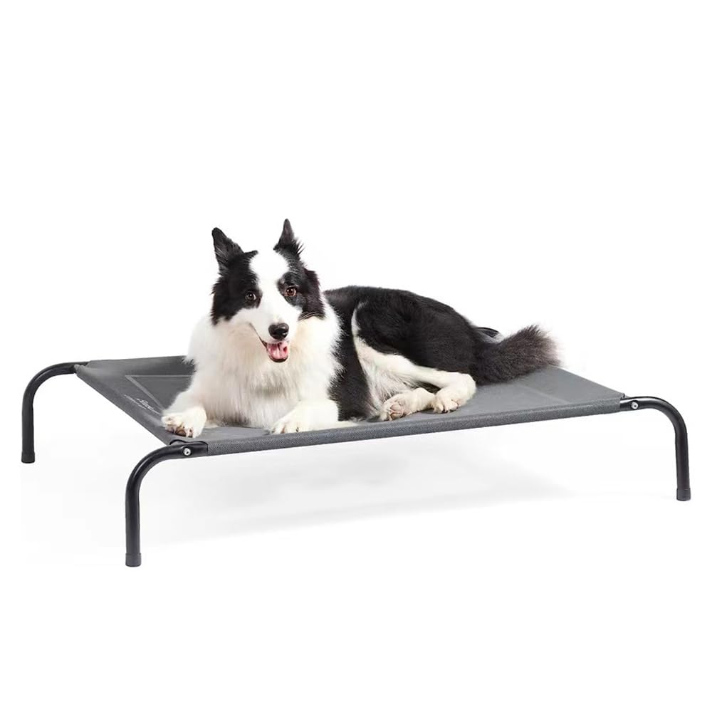 TOMVAES Elevated Dog Bed with Metal Frame, Portable Cooling Pet Cot for Indoor and Outdoor with Non-Slip Feet for Small, Medium, Large Dogs and Cats, Breathable and Durable (105 * 66 * 20.3.cm)