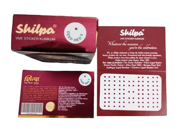 SB Herbal Shilpa Vive Sticker Kumkum, Bindi-Deep Red Size 9 (Pack of 15 Unit) (1-DEEP RED)-image-28