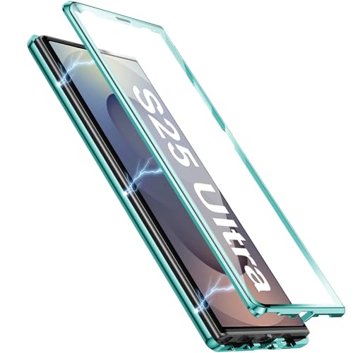 Coque Samsung S25 Ultra 5G verte en métal avec protection écran intégrée