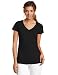 Dickies Girl Juniors Short Sleeve V-Neck Tee,Black,Large