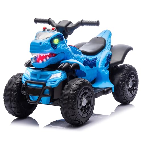 Bluefun Dinosaur Electric Ride On ATV 4 Wheeler for Kids,12V ATV Electric Car...