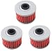New Pack of 3 Oil Filter for Honda TRX350 TRX400 EX CB400 ATC250ES TRX500 Rancher Foreman Replace HF113 & KN113