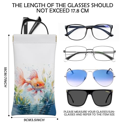 Image of 2 PCS Glasses Eyeglass Sunglasses Case Pouch Soft PU Leather Cute Aesthetic with Cleaning Cloth for Boys Men Man