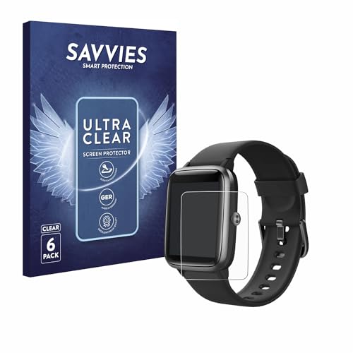 Savvies Screen Protector Compatible with Fitpolo IP68 Protection Film Clear 6-Pack