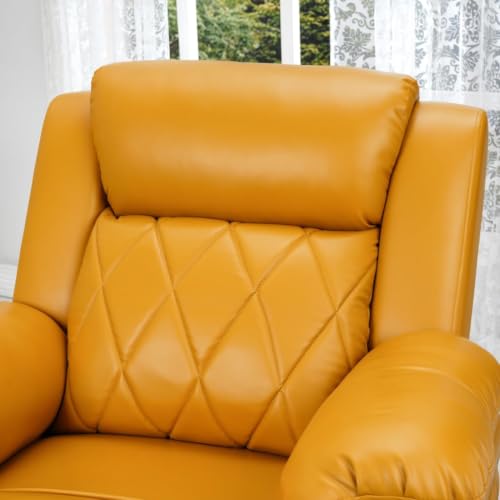 Image of Solis Royale 1 Seater Recliner Sofa Chair | Relaxyard Manual Rocking & Revolving Leatherette Fabric Recliner Lounge for Relaxing | Comfortable Cushioned | Living Room, Bedroom, Home, Office
