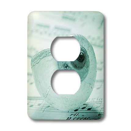 3dRose lsp_123180_6 Aqua Nautilus Coque partition musique pour 2 prises