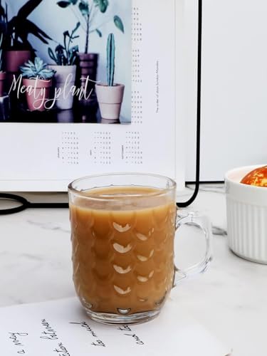Image of Premium Glass Tea & Coffee Cups Set of 6, 230 ML Transparent Glass Mug with Handle for Coffee,Green Tea, Hot & Cold Beverages, Stylish Clear Drinking Cups for Home Kitchen Cafe (CTZ - 21)