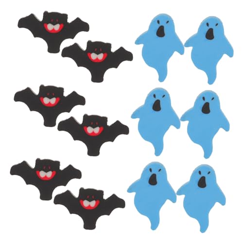 MUCKLILY 200個ハロウィン ミニ消し バット ゴースト形状 学校用パーティー景品 学習応援 文房具 かわいい小型消し クラスルーム報酬 ハロウィ