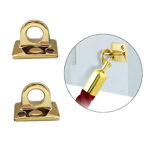 2 peças placa de parede de suporte de corda almofada dourada placa de olho ganchos U ganchos de cont