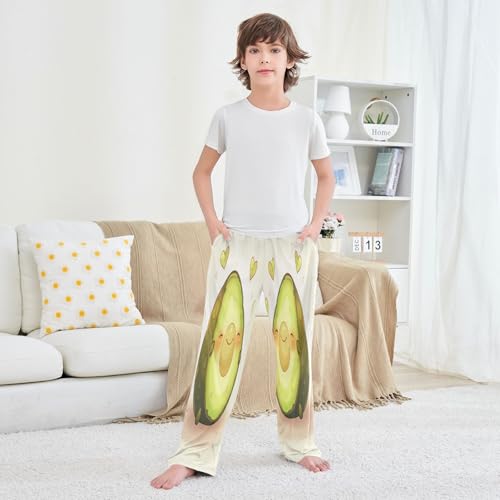 Boys' Pants Avocado Green Heart Long Bottoms Jogger Pants Elastic Waist Trousers with Pockets S-XL3