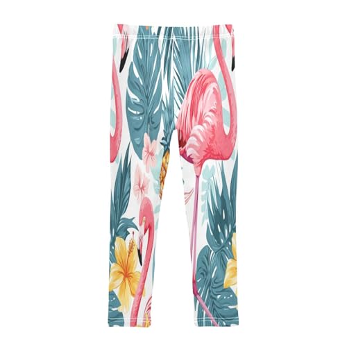 Toddler Girls Leggings Printed Yoga Pants Leggings Yellow Flower Flamingo for Kids2