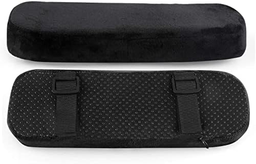 WAVYS Chair Armrest Pads Memory Foam Home Office Chair Arm Rest Covers Comfy Computer Gaming Chair Cushion Car Interior Decoration Accessories, Black