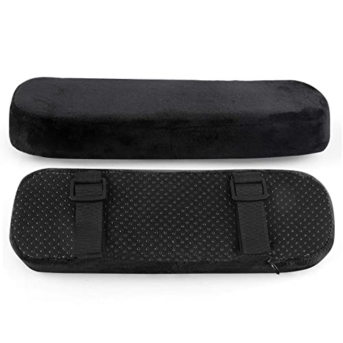 Wavys Chair Armrest Pads Memory Foam Home Office Chair Arm Rest Covers Comfy Computer Gaming Chair Cushion Car Interior Decoration Accessories, Black #TOP15