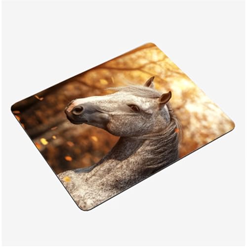 Tapis de Souris Gamer 300x250x3mm, Tapis Souris Animal sous Main Bureau Cheval Mouse Pad Imperméable, avec Base en Caoutchouc, Bord Cousu Mousepad, Portable...