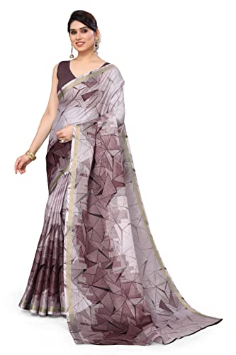 Image of MIRCHI FASHION Saree for Woman Cotton Blend Geometric Printed | Polished Professional Office Wear and Regular Daily Sari with Blouse Piece