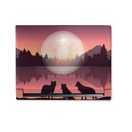 Image of MightySkins Skin Compatible with Alienware M18 R1 (2023) Full Wrap Kit - Wolf Silhouette | Protective, Durable, and Unique Vinyl Decal wrap Cover | Easy to Apply & Change Styles | Made in The USA