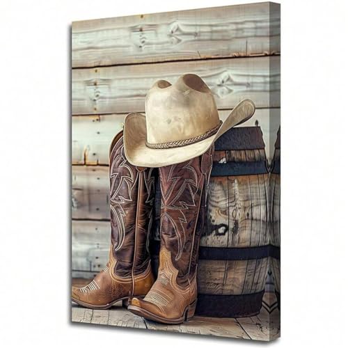 Affiche de cowboy western XINBAO toile vintage 60x80 cm