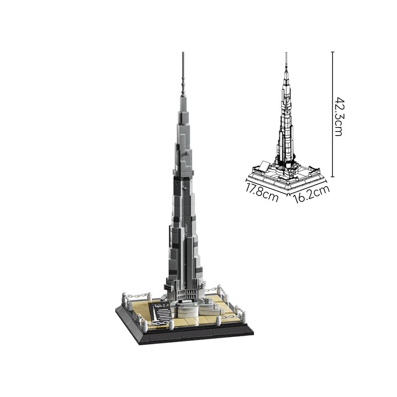 Image of SKY LINE OCEAN Burj Khalifa Building Blocks Set (599+ Pieces) | Dubai Landmark Architecture Model | Detailed Collectible Tower Kit | STEM Toy Gift for Teens & Adults | 5 Year Structural Warranty