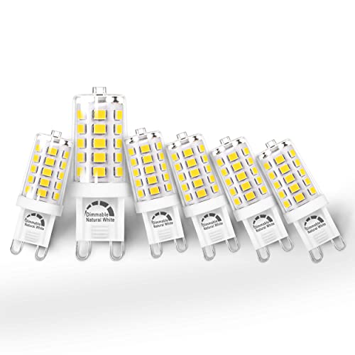Heifymi G9 Led Bulb Dimmable 5W 4000K Natural White, Replace G9 40W Halogen Equivalent, Ac120V G9 Bipin Base Led Bulbs For Chandelier Pendant Light, 0-100% Dimmable, No Flicker, 400Lm(6Pack)… #TOP20