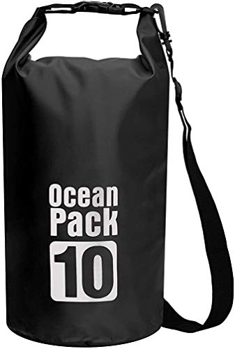 Other Black PVC Waterproof Dry Bag 10L Diving Foldable Storage Man Women Beach Swimming Bag Rafting River Ocean Backpack