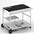 Shintenchi Grill Table for Weber 22" & 18" Original Kettle, Outdor Grill Cart with Wheels, Movable Outdoor Prep Table Cooking Station for JumboJoe Master-Touch Charcoal Grill