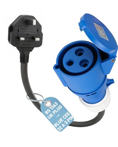 Adaptateur CEE avec câble 3G2,5 mm² de 0,5 m résistant max 13 A 230 V