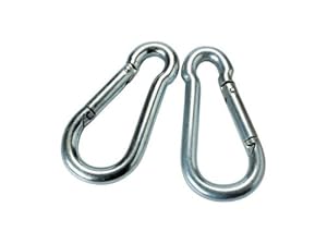 Fixtech 60047 Karabinerhaken mit Blattfeder 2er Set