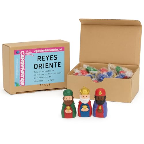 Figura Roscón de Reyes M, Reyes Magos De Oriente 25 Unidades – Pack Sorpresa Tradicional para Roscón de Reyes – Decoración de Repostería y Pastelería (Mini Figuras)