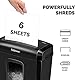 Fellowes Minicut Aktenvernichter 6 Blatt (P4), Papierschredder für Zuhause und Homeoffice, Powershred 6M, Schredder mit 13L Papierkorb und Sicherheitssperre, über 1000 Partikel pro A4 Blatt, schwarz
